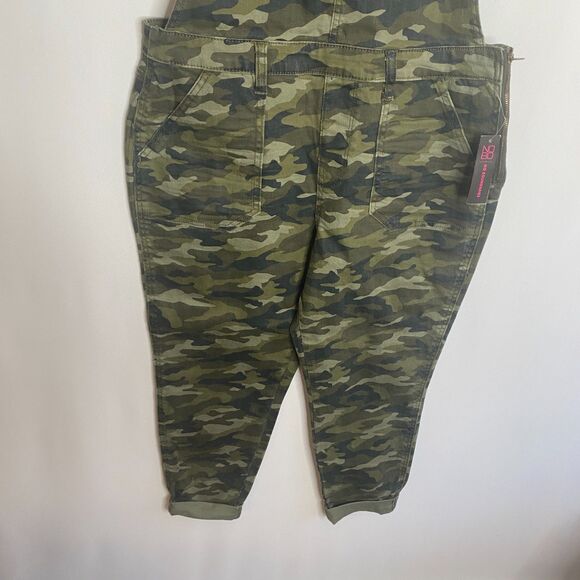 No Boundaries Green Camouflage Utility Overalls Cotton Denim NWT Juniors 11/12 - Picture 6 of 10